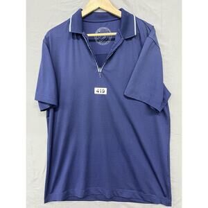 IJP Design Ian Poulter Large Blue Poly/Spandex Polo/Golf Shirt